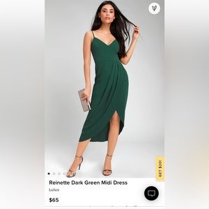 Lulus Reinette Midi Dress - Dark Green